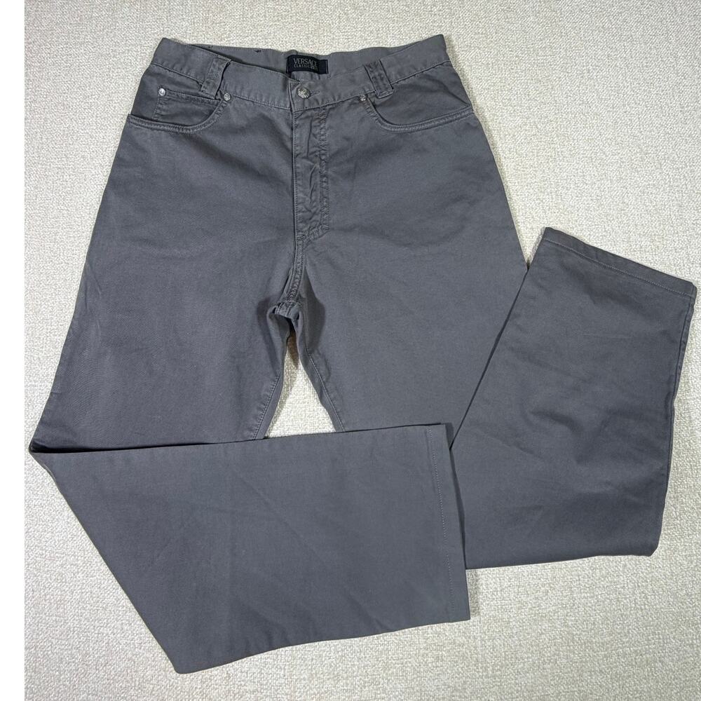 Versace Women 32 Gray Classic V2 5 Pocket Pants Luxury Designer Casual Wear Chic
